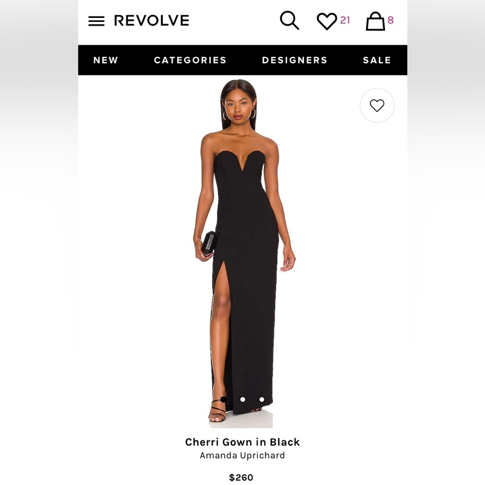 Amanda Uprichard Cherri Gown in black